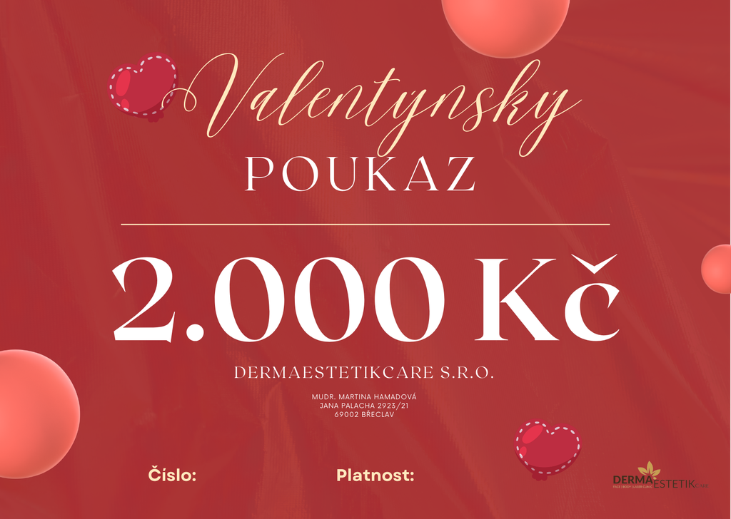 Velentýnský dárkový poukaz 2.000 Kč